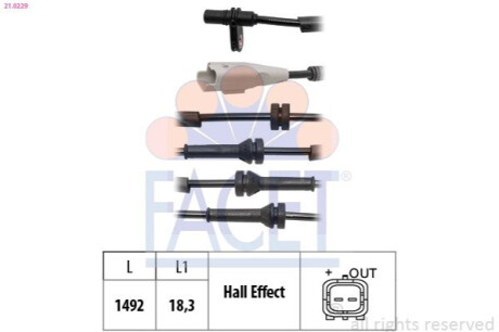 ДАТЧИК АБС FACET 21.0229