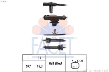 ДАТЧИК АБС FACET 21.0230