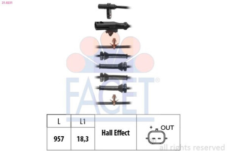 ДАТЧИК АБС FACET 21.0231