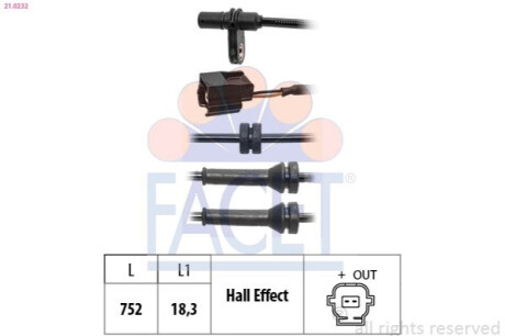 ДАТЧИК АБС FACET 21.0232