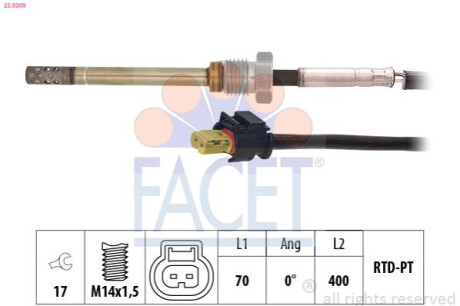 CZUJNIK TEMP. SPALIN FACET 22.0209