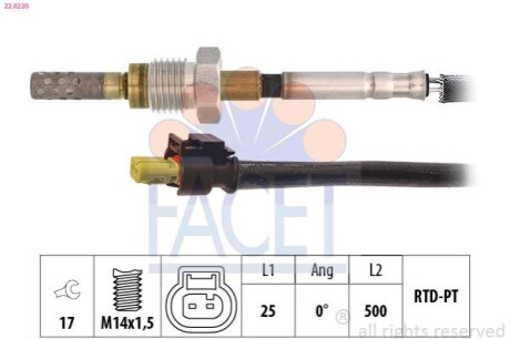 CZUJNIK TEMP. SPALIN FACET 22.0220