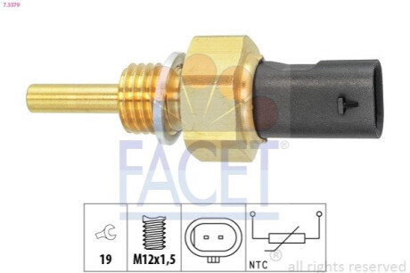 Датчик температури охолоджувальної рідин FACET 7.3379