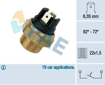 Термовимикач, вентилятор радіатора FAE 37380