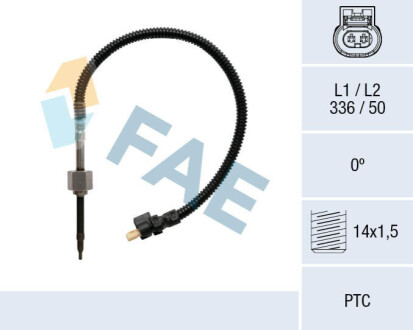 Датчик температури ВГ (перед сажевим фільтром) MB Sprinter 3.0CDI 06- FAE 68034