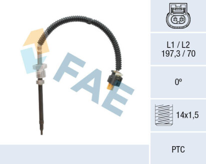 Датчик температури ВГ (перед сажевим фільтром) MB C-class (W204)/E-class (W212) 08-16 FAE 68043 (фото 1)