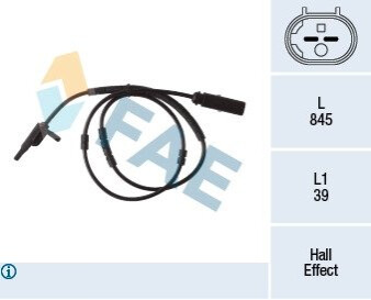 Датчик ABS (задній) BMW 1 (F20/F21)/3 (F30/F80) 11- (L=885mm) FAE 78292