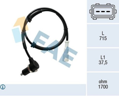 Датчик, швидкість обертання коліс FAE 78465