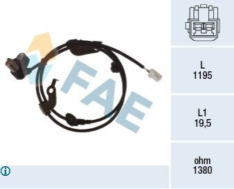 Датчик, кількість обертів колеса FAE 78474