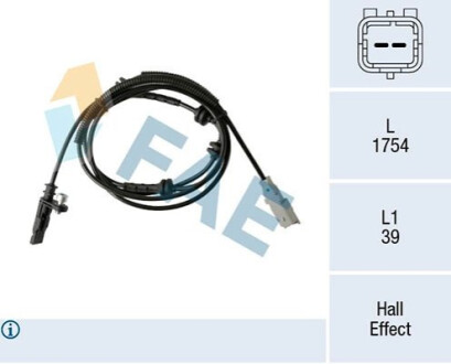 Датчик ABS (задній) Citroen C6/Peugeot 407 04-10 FAE 78517