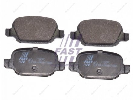 Колодки тормозные дисковые задние FIAT 500 07-, PANDA 03-12, PUNTO CLASSIC 03-10 FAST FT29162