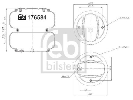 Miech zawieszenia pneumatycznego pasuje do: SCANIA L,P,G,R,S, P,G,R,T 01.03- FEBI BILSTEIN 176581