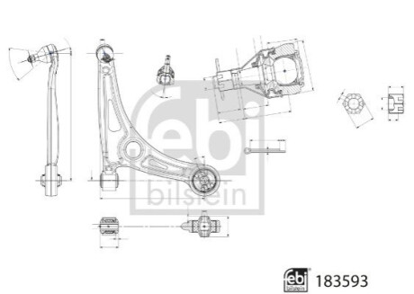 ВАЖЕЛ КЕРУВАННЯ KIA P. NIRO 1.6 HYBRID 16-ПР FEBI BILSTEIN 183593