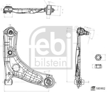 ВАЖЕЛЬ КЕРУВАННЯ CITROEN P. C1 II (04/14-) PEUGEOT 108 (05/14-) TOYOTA AYGO II (05/14-) PR FEBI BILSTEIN 185902