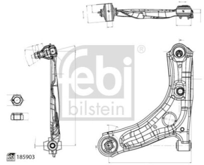 ВАЖЕЛЬ КЕРУВАННЯ CITROEN P. C1 II (04/14-) PEUGEOT 108 (05/14-) TOYOTA AYGO II (05/14-) LE FEBI BILSTEIN 185903