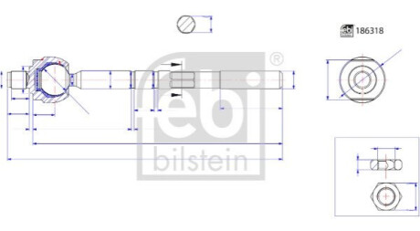 РУЛЬОВА ТЯГА CITROEN BERLINGO II (04/08-), BERLINGO III (06/18-) OPEL COMBO E (K9) (06/18-) PEUGEOT RIFTER (09/18-) LE/PR FEBI BILSTEIN 186318