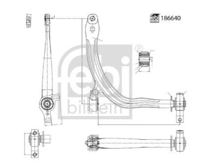 ВАЖЕЛЬ CITROEN P. C5 01- PR ДИВИТИСЯ КАТАЛОГ FEBI BILSTEIN 186640