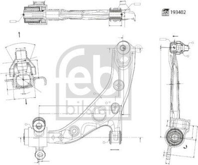 Ричаг управління FEBI BILSTEIN 193402