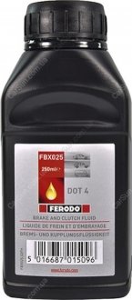 Тормозная жидкость BRAKE -amp; CLUTCH FLUID DOT 4 0.25 л - (BCN000700Z3 / B003101POS / B003100POS) FERODO FBX025 (фото 1)