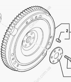 Маховик одномасовий 1.4MPI 8V, 1.4MPI 16V FIAT Doblo 09-15 Fiat/Alfa/Lancia 55214825