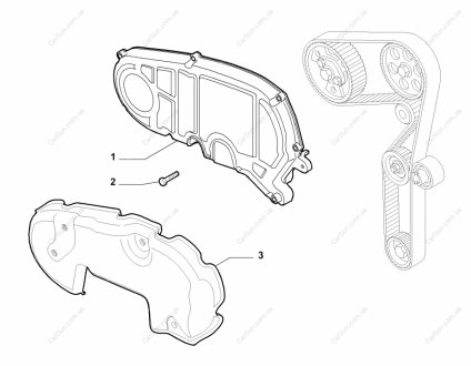 Крышка цепи ГРМ ALFA ROMEO Giulieta 10-;FIAT Bravo 07-16;LANCIA DELTA III (844) 08-14 Fiat/Alfa/Lancia 55222340