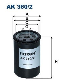 Фильтр воздушный двигателя FILTRON AK360/2