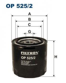 Масляный фильтр VW CADDY II, LUPO I, POLO, POLO III 1.7D/1.9D 10.94-07.05 FILTRON OP525/2 (фото 1)