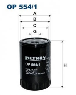 Фильтр масла FILTRON OP554/1 (фото 1)