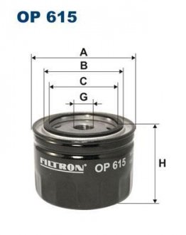 Фільтр масла FILTRON OP615 (фото 1)