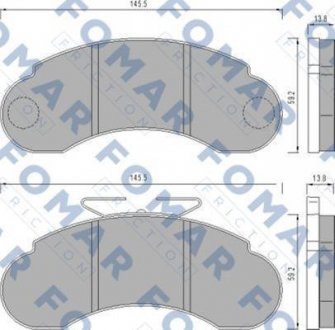 Колодки тормозные дисковые Fomar FO458581 (фото 1)