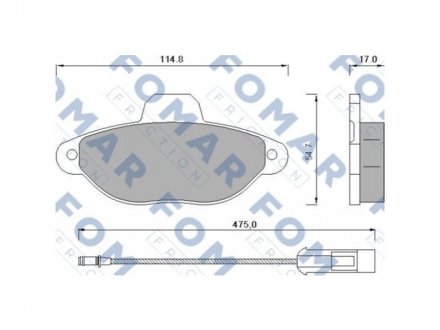 Тормозные колодки передние Fiat Punto, Seicento// Lancia Y 0.9/1.1/1.2 09.93- Fomar 582881 (фото 1)