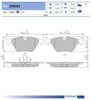 KLOCKI HAM.PRZOD Fomar FO 296381