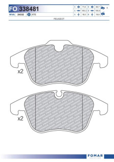 Колодки тормозные дисковые Fomar FO338481