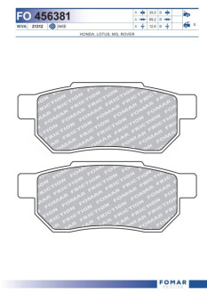 Гальмівні колодки (набір) Fomar FO456381