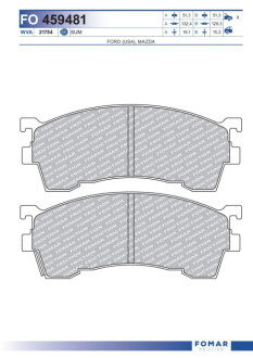 Колодки тормозные дисковые Fomar FO459481
