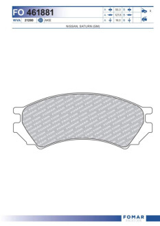 Колодки гальмівні дискові Fomar FO 461881
