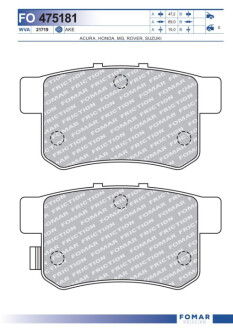 Тормозные колодки - /ROULUNDS Fomar FO475181