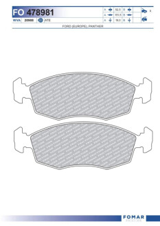 Колодки гальмівні дискові Fomar FO478981
