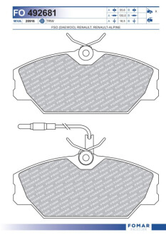 Колодки гальмівні дискові Fomar FO492681