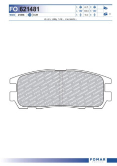 Колодки гальмівні дискові Fomar FO621481 (фото 1)