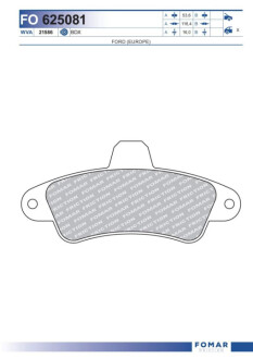 Колодки гальмівні дискові Fomar FO625081