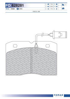 Колодки гальмівні дискові Fomar FO628281