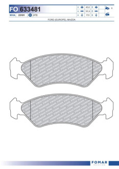 Колодки гальмівні дискові Fomar FO633481