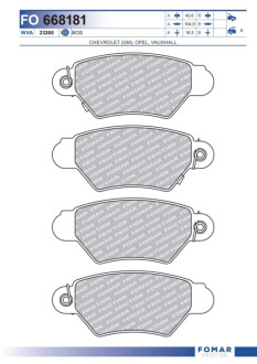 Колодки гальмівні дискові Fomar FO668181