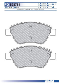 Колодки гальмівні дискові Fomar FO693781