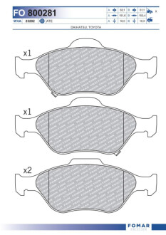 Колодки гальмівні дискові Fomar FO 800281