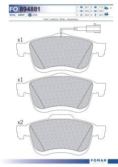 Колодки гальмівні дискові Fomar FO894881