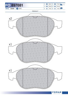 Колодки гальмівні дискові Fomar FO 897081