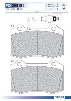 Гальмівні колодки (набір) Fomar FO 899181