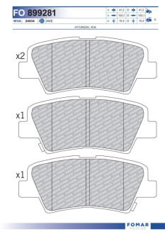 Колодки гальмівні дискові (комплект 4 шт) Fomar FO 899281
